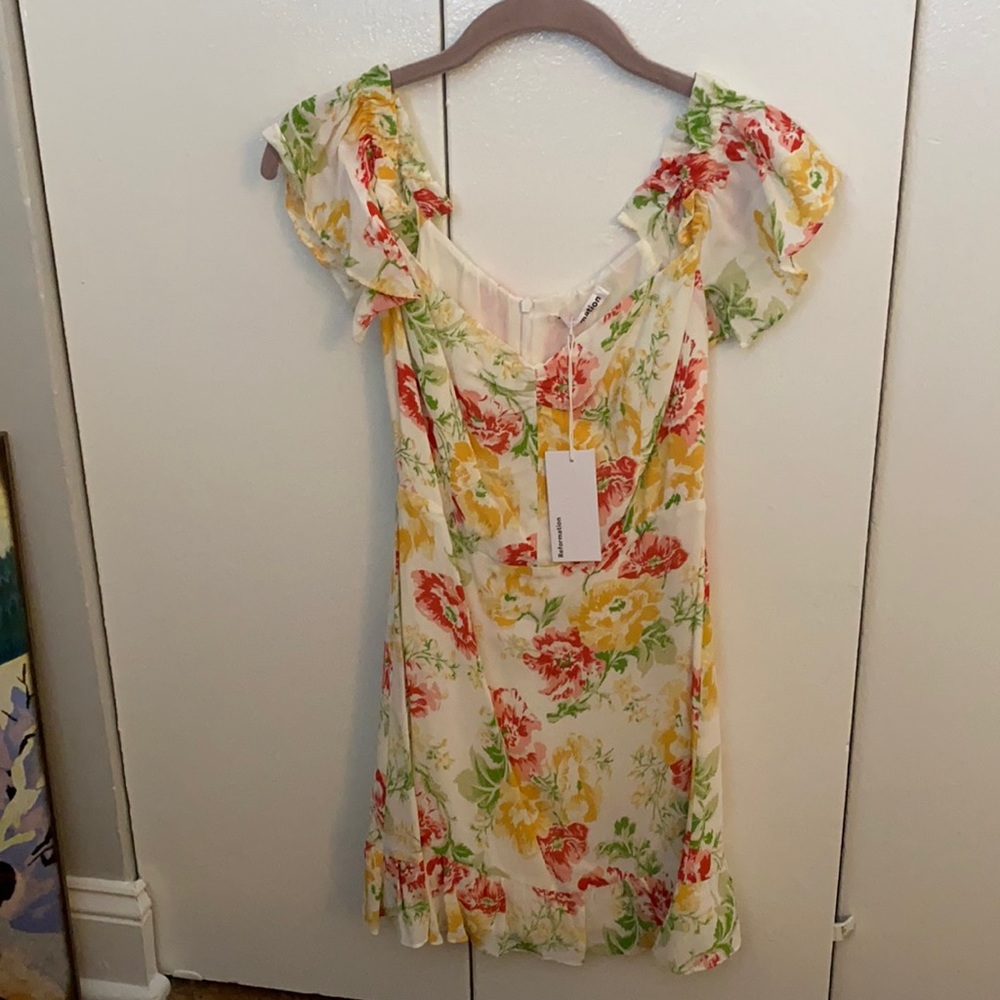 Reformation hyacinth mini dress